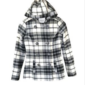 AEROPOSTALE Women's Warm Plaid Winter Peacoat Size Small